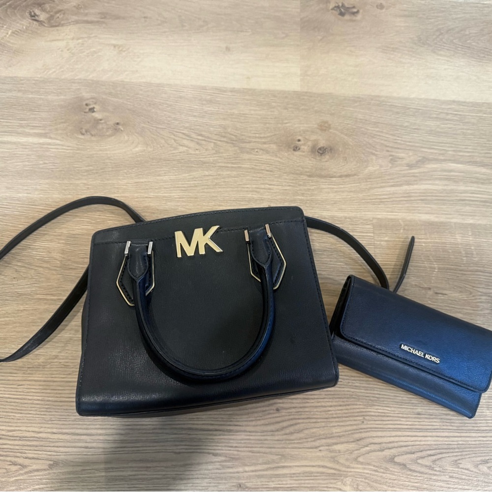 Michael Kors Black Satchel and Wallet Set